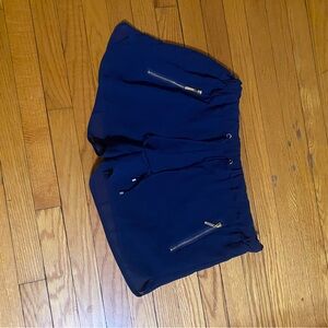 Chic Navy Shorts with Gold Zippers